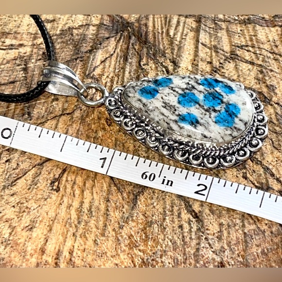 Raindrop K2 Azurite Granite Pendant 2 1/4” - Picture 10 of 12